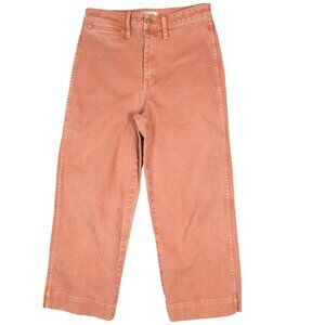 Madewell Emmett Wide Leg Crop Pants Womens Fits 27" Waist Faded Orange